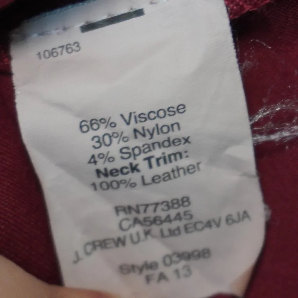 Madewell Womens Dark Red Short Sleeve Skater Dress With Leather Size Small - Picture 8 of 8